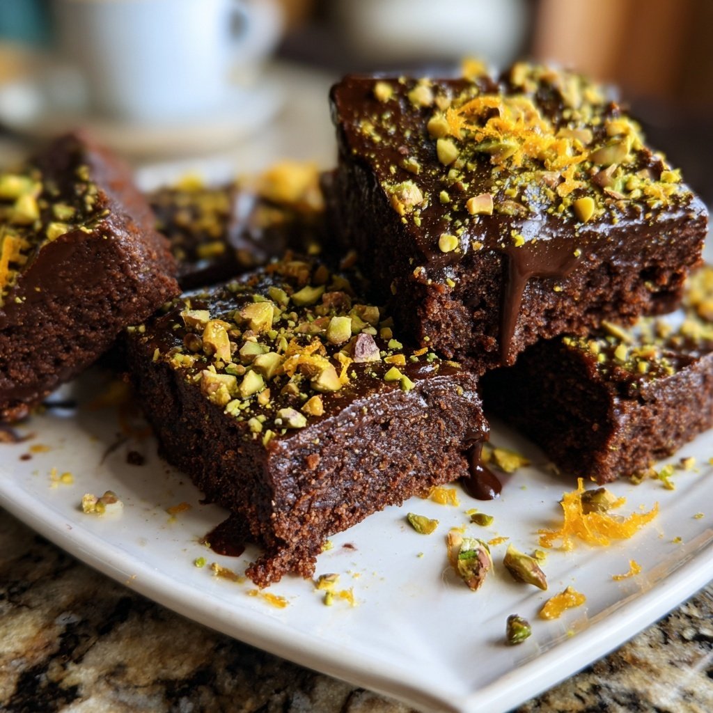 Chocolate Orange Pistachio Squares