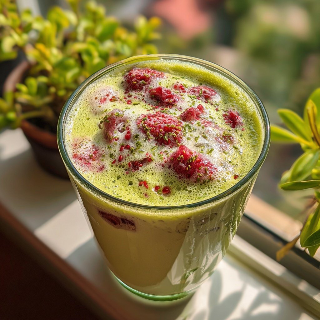 Iced Matcha Strawberry Latte