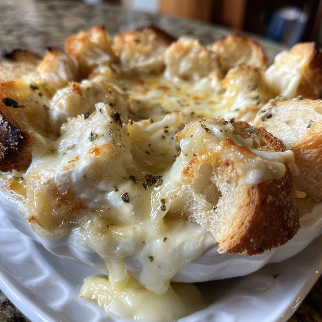 Fondue with Brie and Garlic