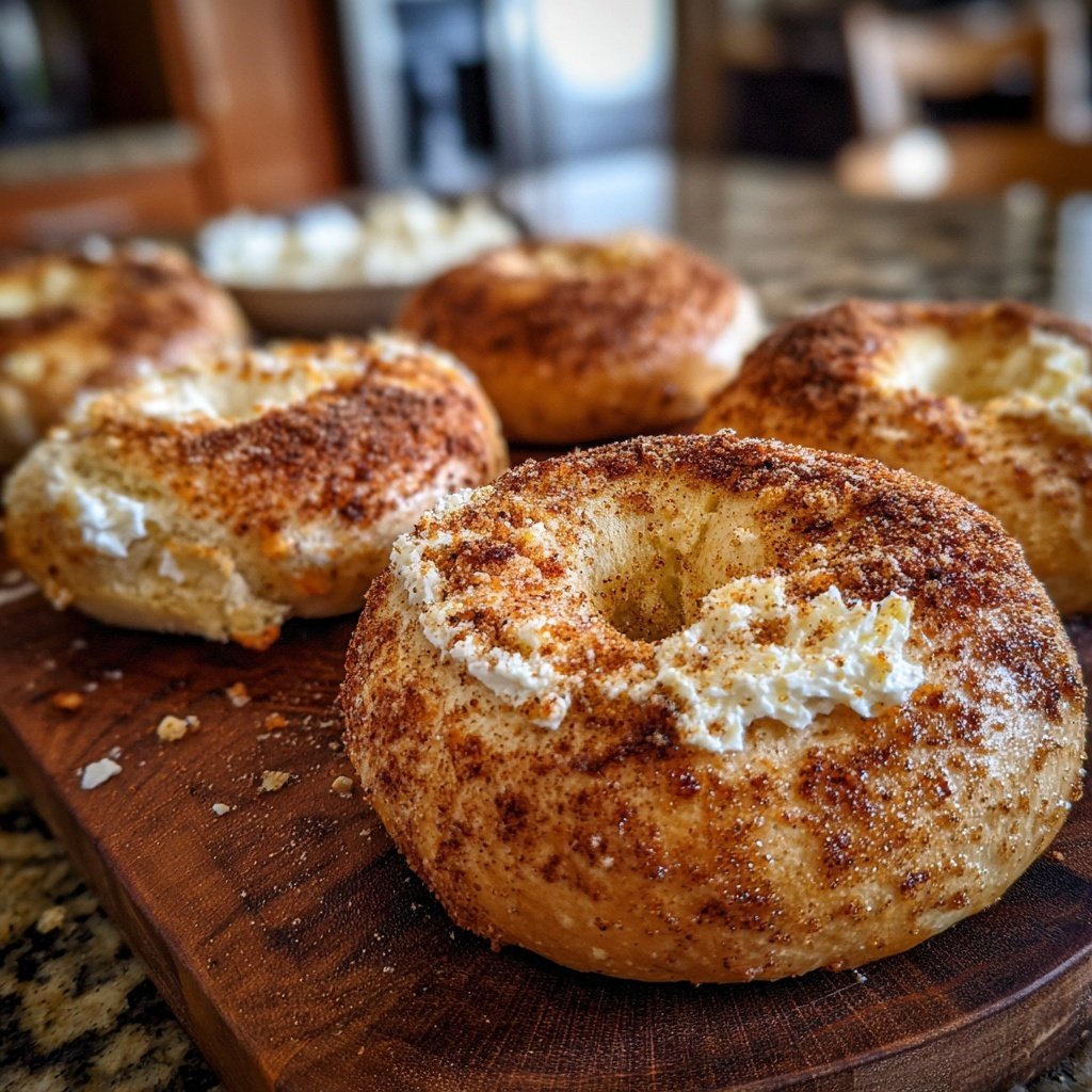 Greek Yogurt Cinnamon Breakfast Bagels