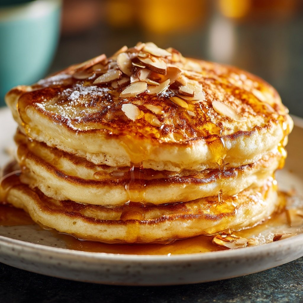 Valentines Breakfast Vanilla Almond Pancakes