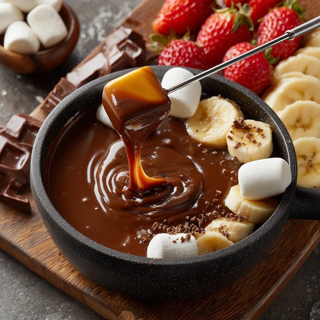 Fondue with Caramel Chocolate