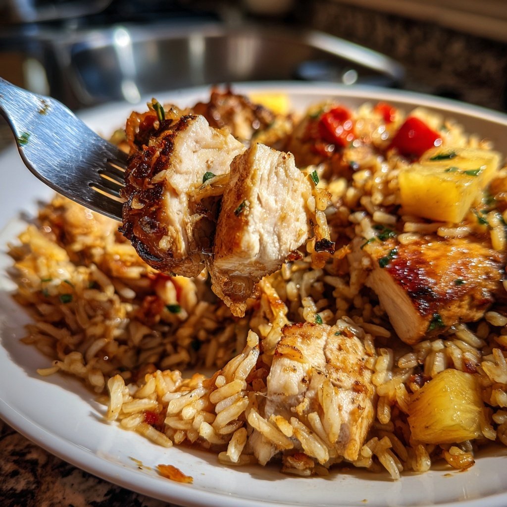 One Pan Pineapple Chicken And Rice