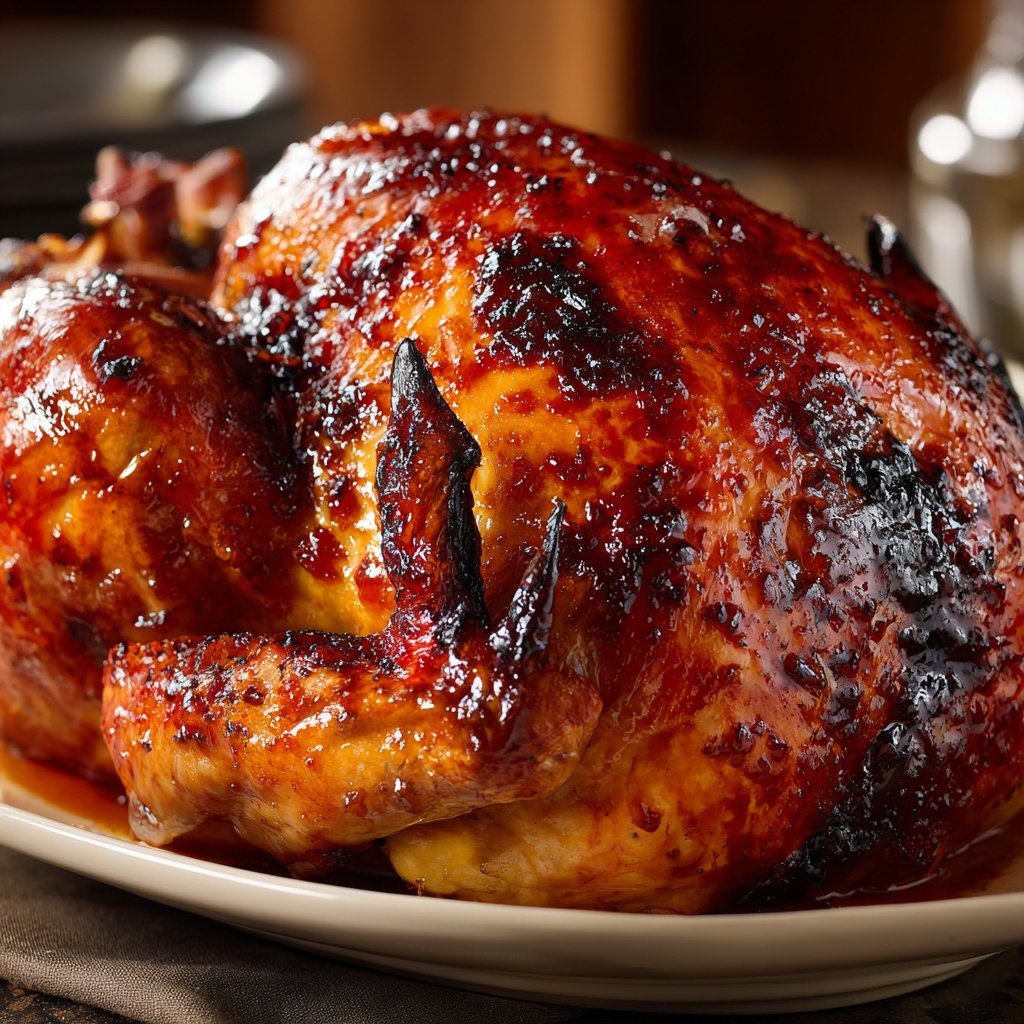 Roasted Turkey with Cranberry Glaze