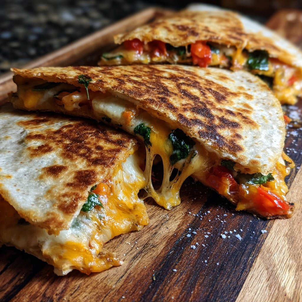 Super Bowl Appetizer Cheesy Veggie Quesadillas