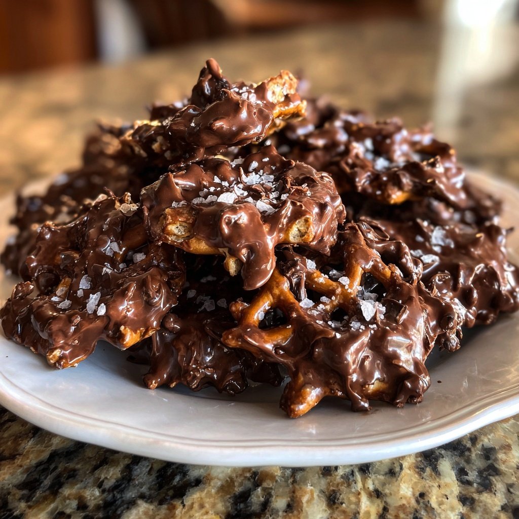 Super Bowl Desserts Chocolate Pretzel Clusters