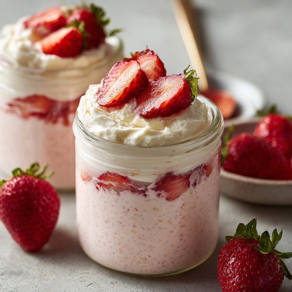 Strawberry Vanilla Yogurt Breakfast Jars