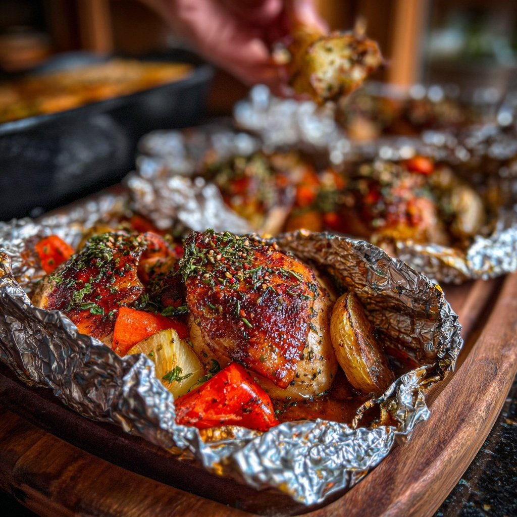 Baked Chicken And Veggie Foil Packs