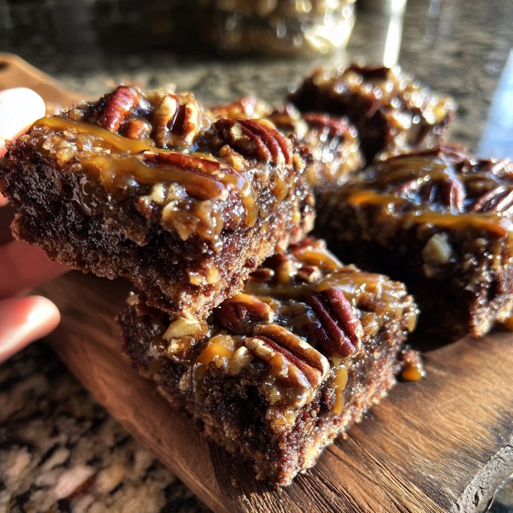 Cottage Cheese Brownies with Pecan Maple Drizzle