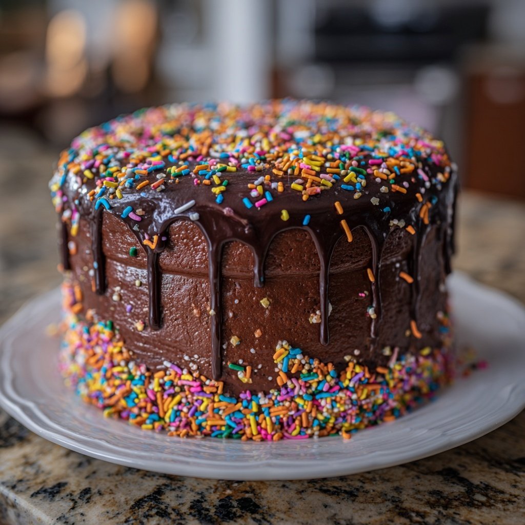 Chocolate Buttercream Birthday Cake